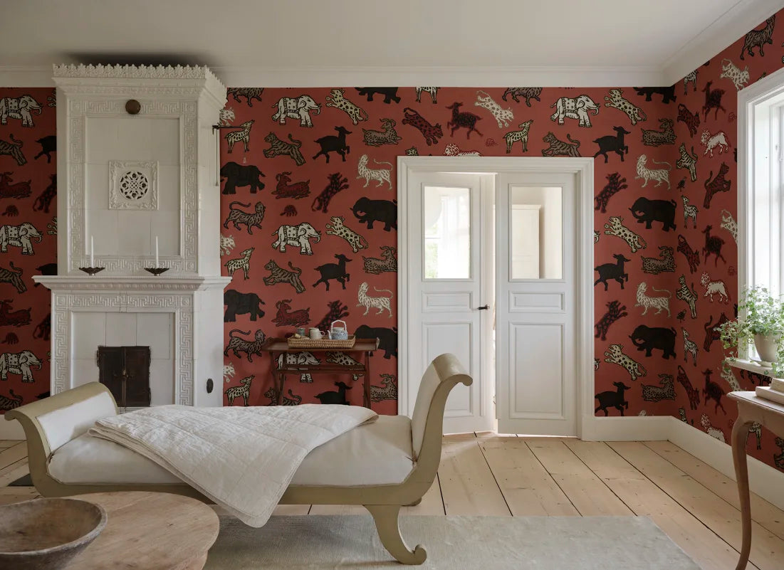 Sandberg behang Leonard Red S10725