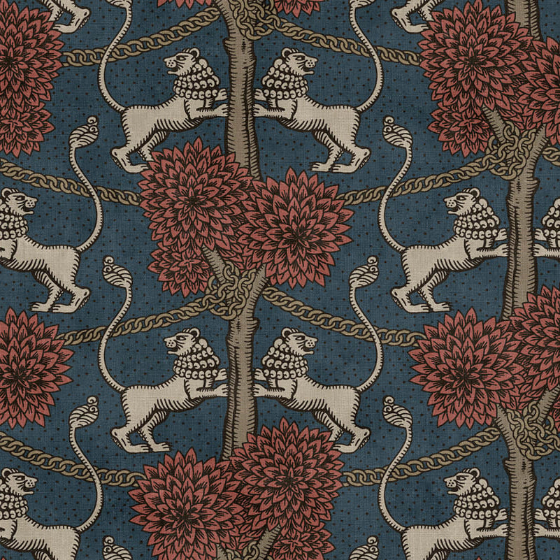 Sandberg behang Leopold Blue S10739