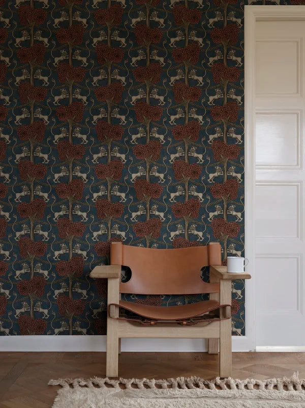 Sandberg behang Leopold Blue S10739