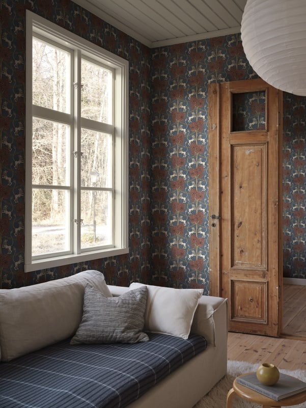 Sandberg behang Leopold Blue S10739