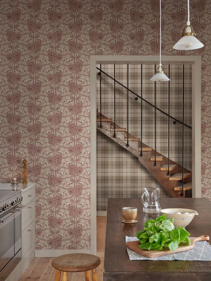Sandberg behang Leopold Burgundy S10736