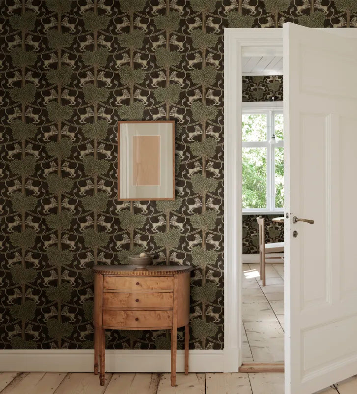 Sandberg behang Leopold Graphite S10737