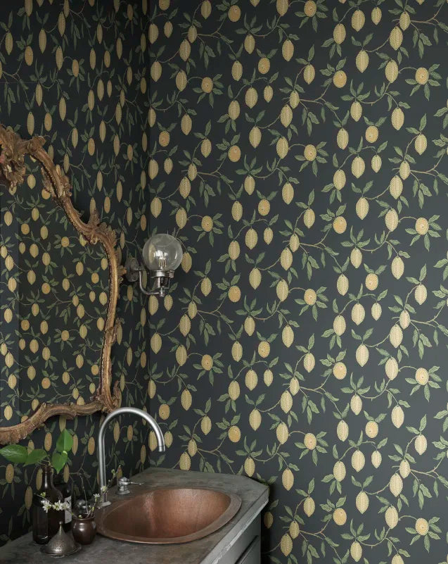 Sandberg behang Limone Charcoal S10668