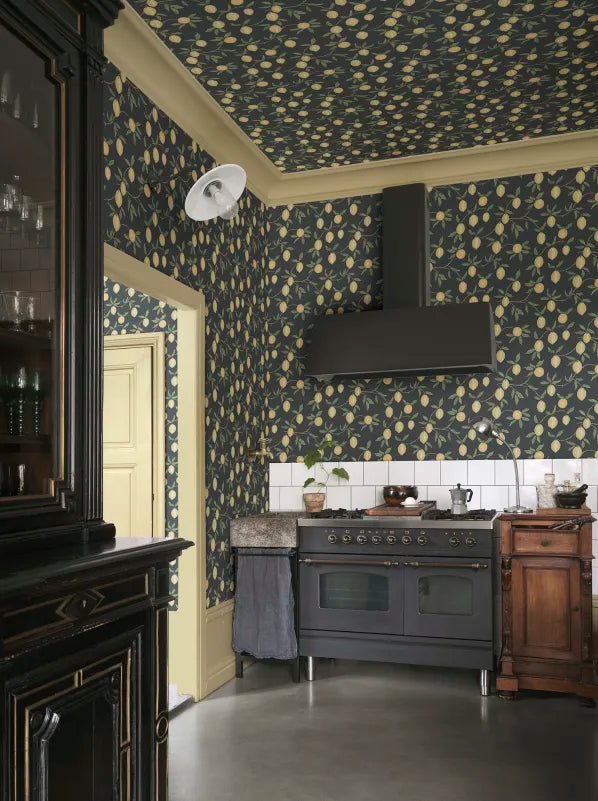 Sandberg behang Limone Charcoal S10668