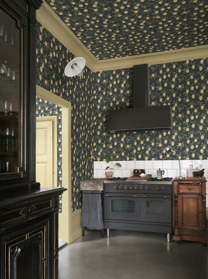 Sandberg behang Limone Charcoal S10668