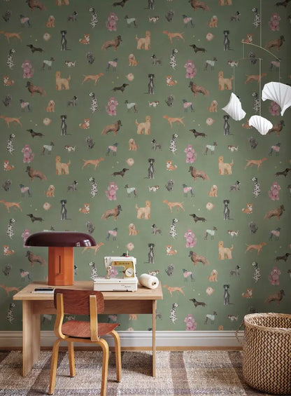 Sandberg behang Taiga And Friends Green S10705