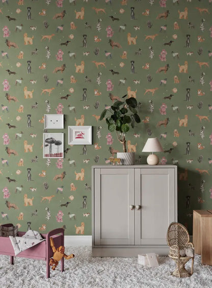 Sandberg behang Taiga And Friends Green S10705