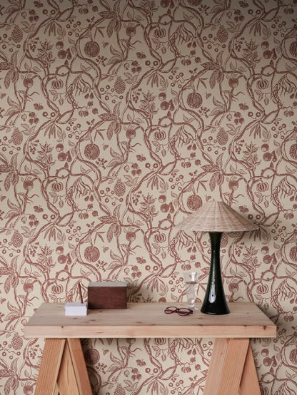 Sandberg behang Tree Of Life Burgundy S10614