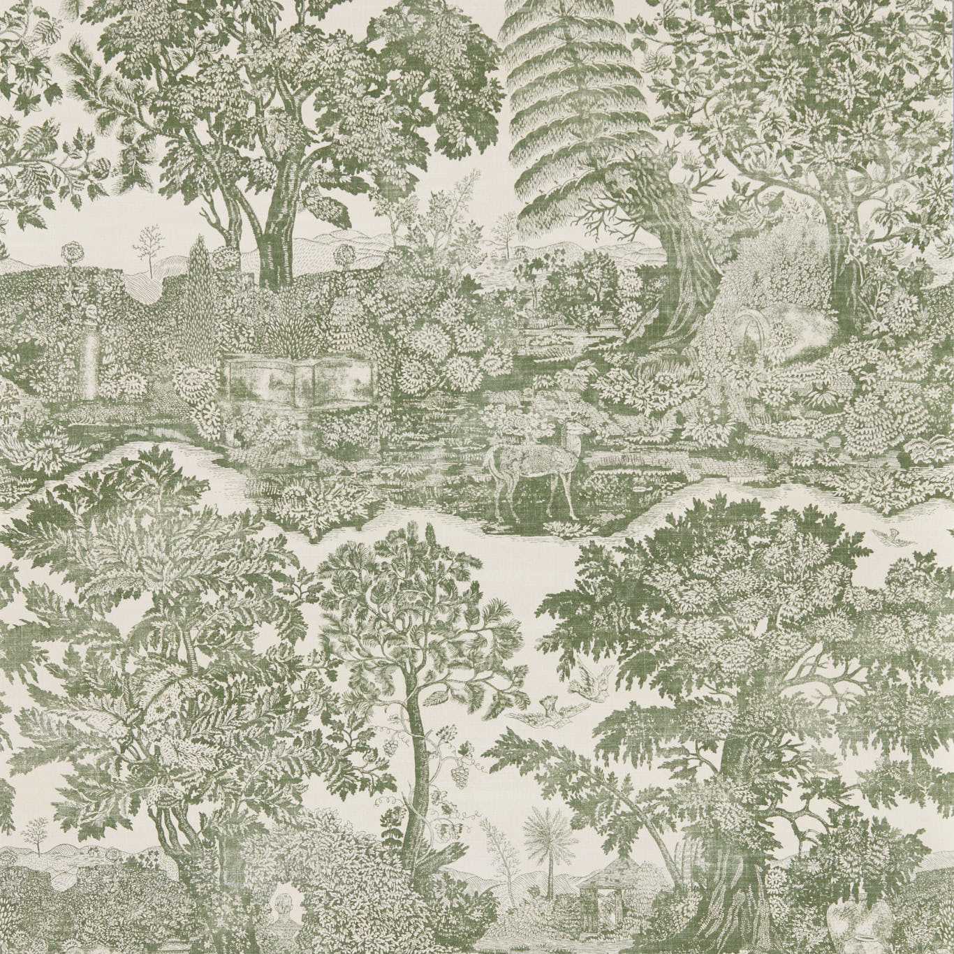 Sanderson Highgrove Toile Yew Green 217479 groen