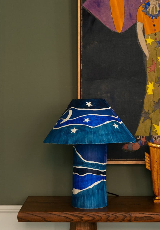 Dusty Deco Luna Blue Paper Table Lamp