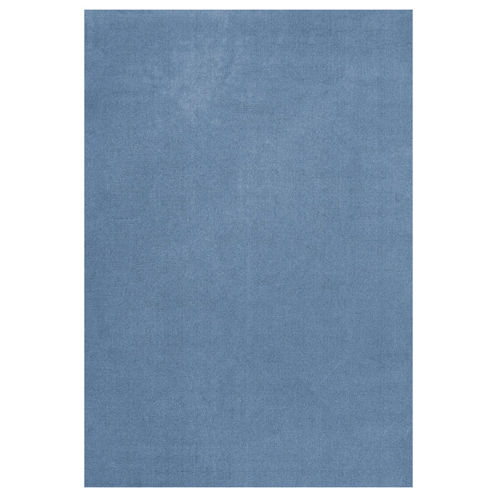 Layered classic solid wool Cornflower Blue vloerkleed