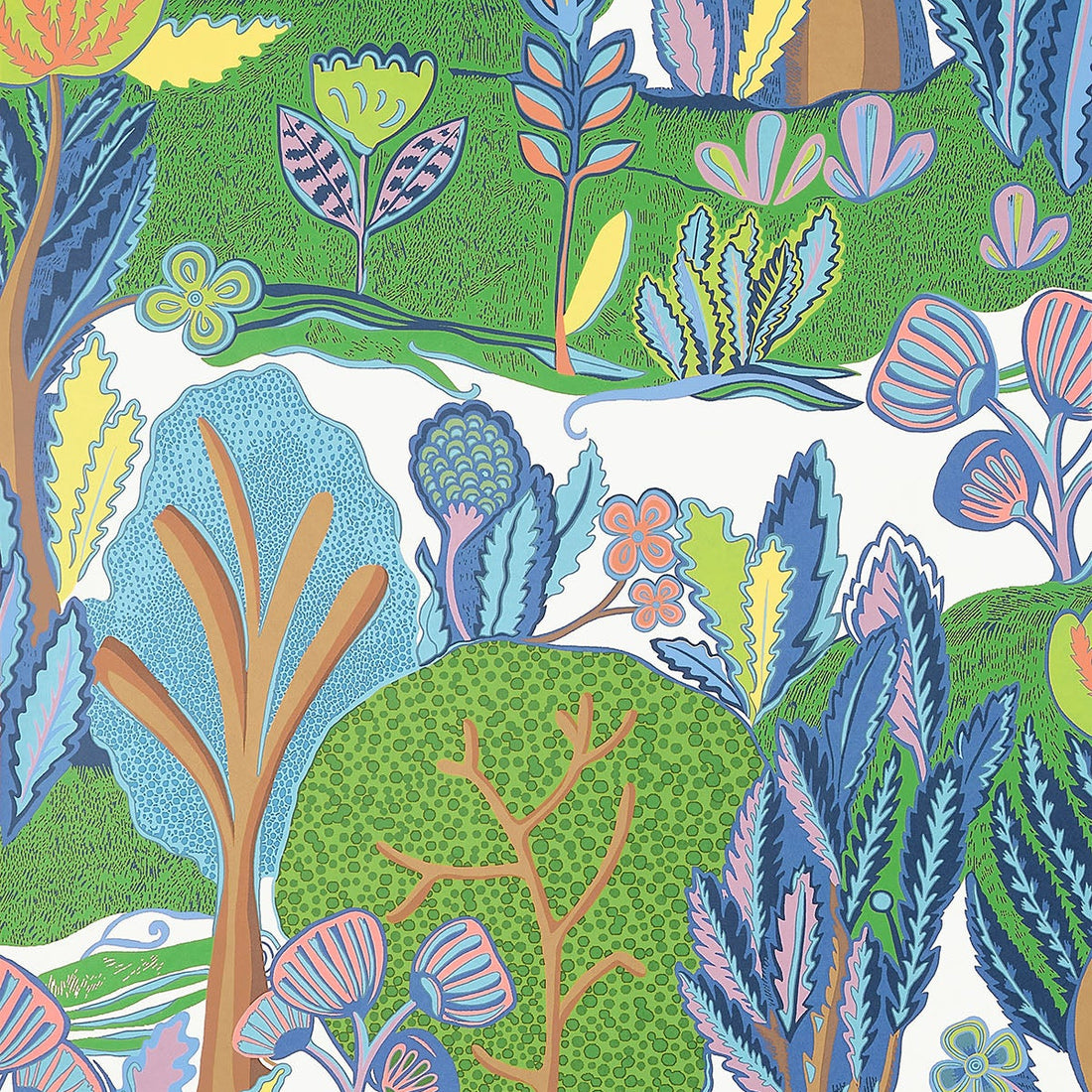 Thibaut wallpaper Albero T45009 Green and  Blue 