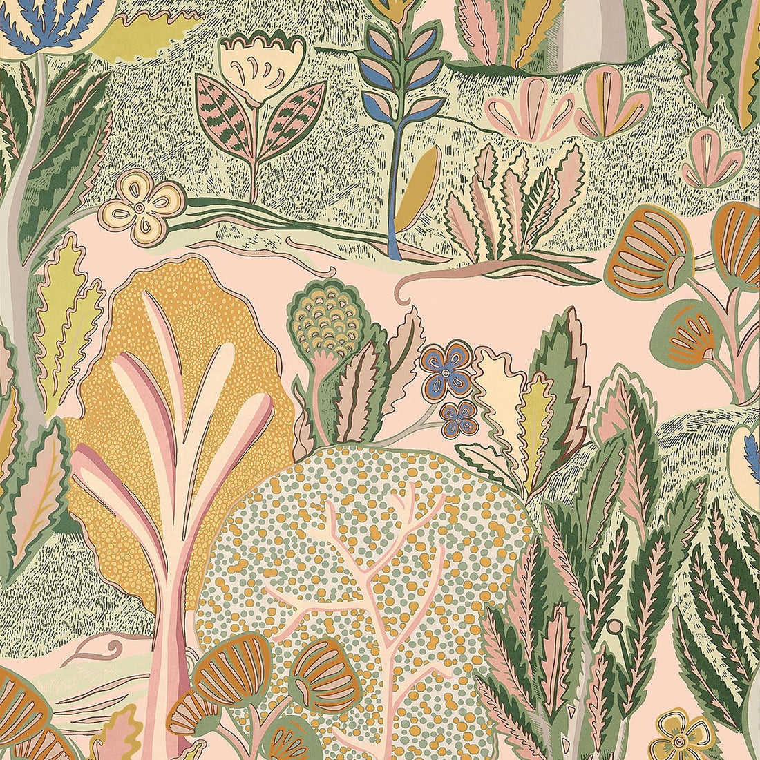 Thibaut wallpaper Albero T45010 Apricot and Ginger 