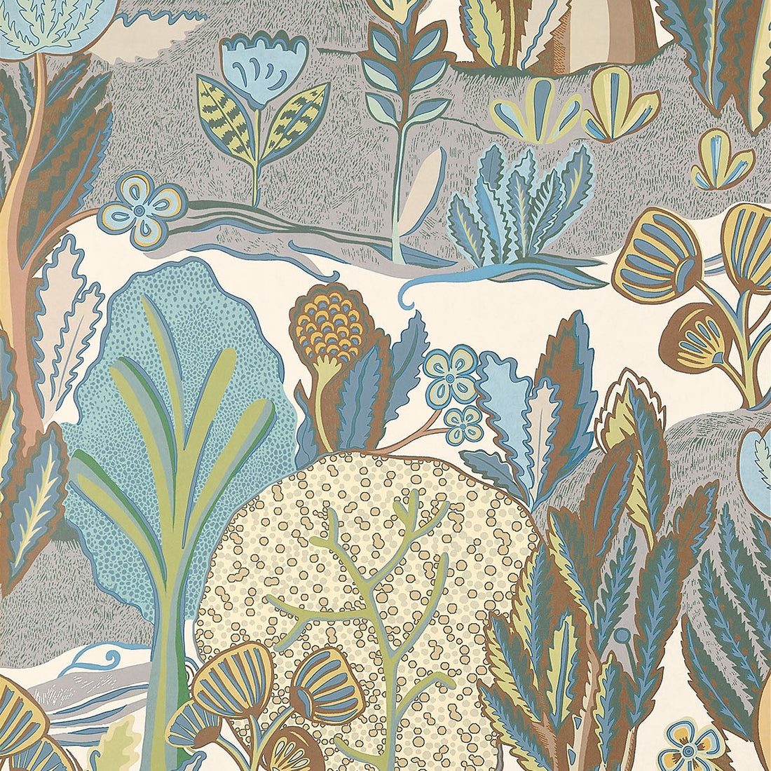 Thibaut wallpaper Albero T45013 Sage and Beige 