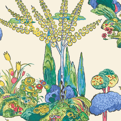 Thibaut behang Orleans T45029 Yellow and Red uit de Wanderlust collectie 