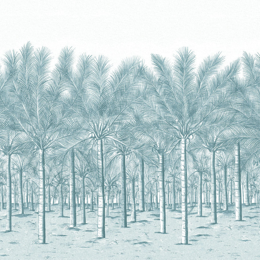 Thibaut behang Palm Grove Mural Spa Blue TM13949