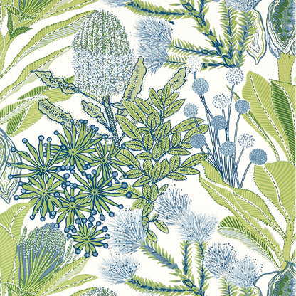Thibaut behang Protea Green and Blue T13923