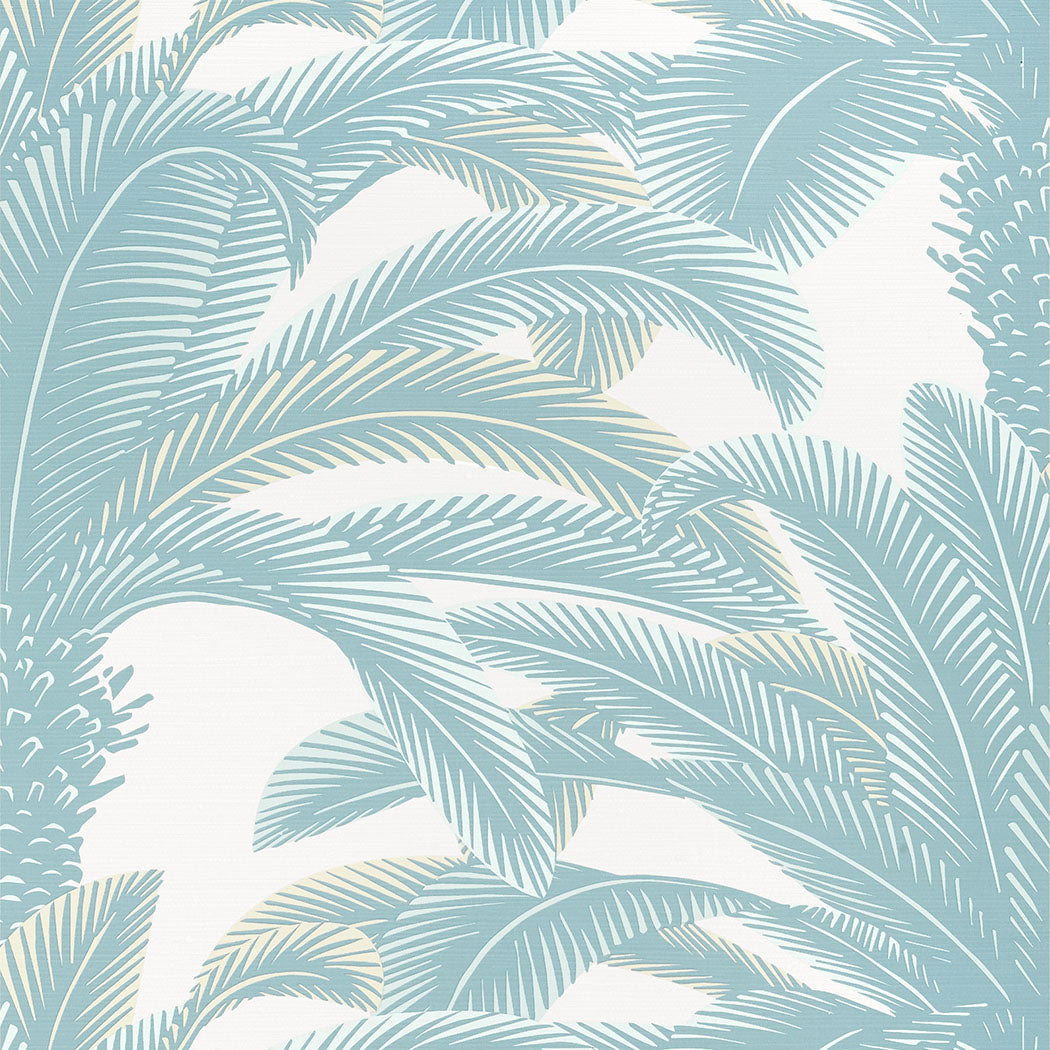 Thibaut behang Queen Palm Spa Blue T13909