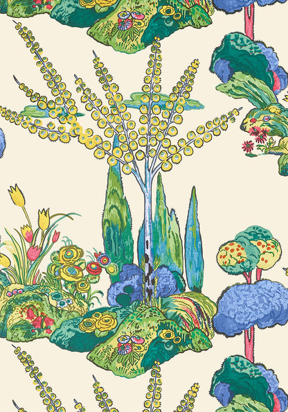Thibaut behang Orleans T45029 Yellow and Red collectie Wanderlust 