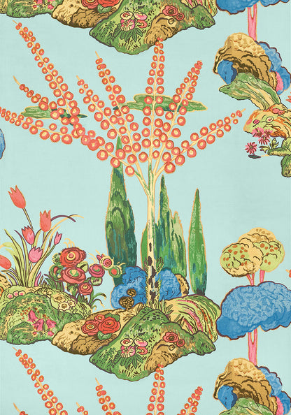 Thibaut behang Orleans T45030 in de kleur Turquoise 