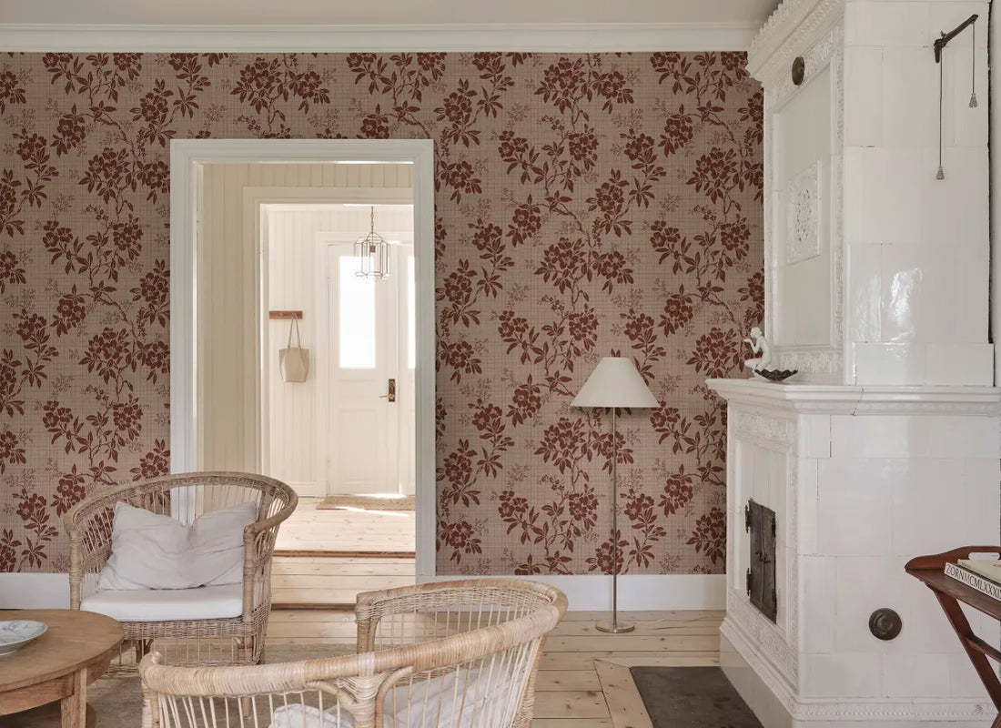 Sandberg behang Vera Burgundy S10840