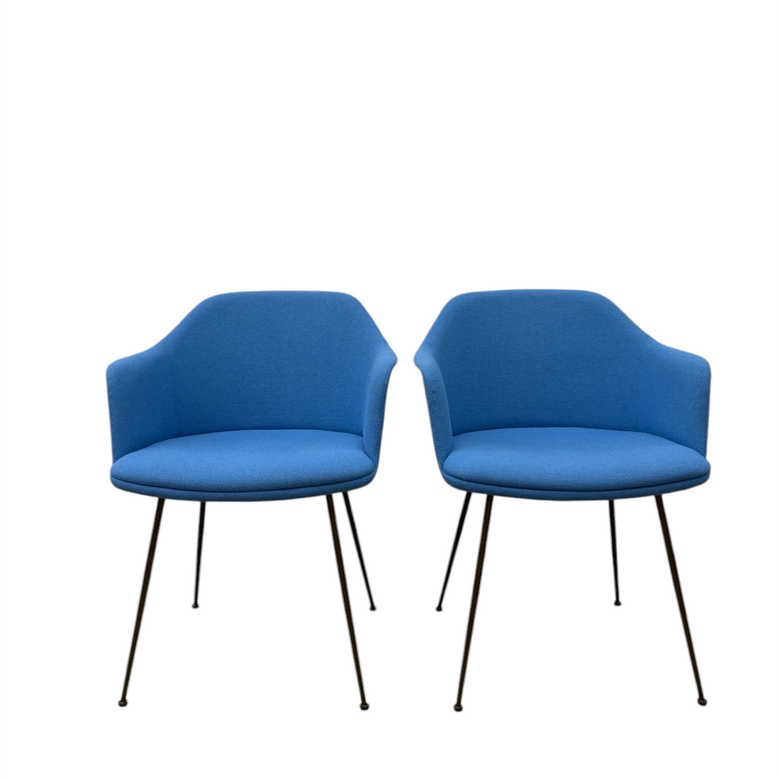 &tradition Rely Chair HW36 - set van 2 hallingdal  blauwe eetkamerstoelen