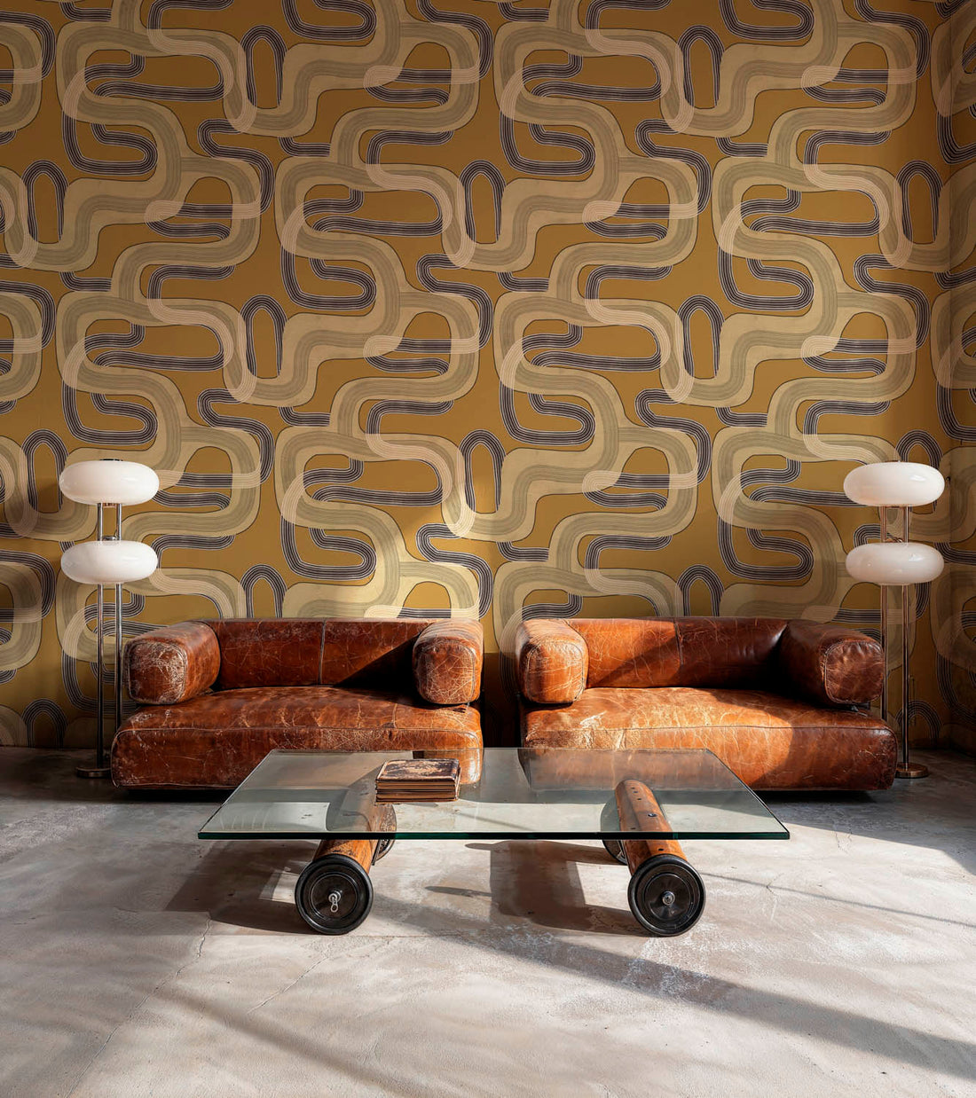 Tres Tintas behang Pipelines Copper UT5401-2