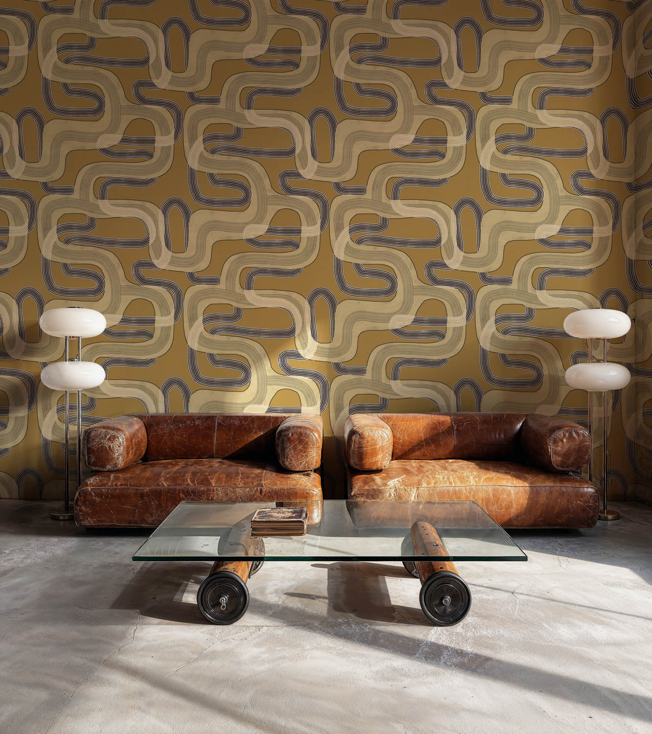 Tres Tintas behang Pipelines Copper UT5401-2