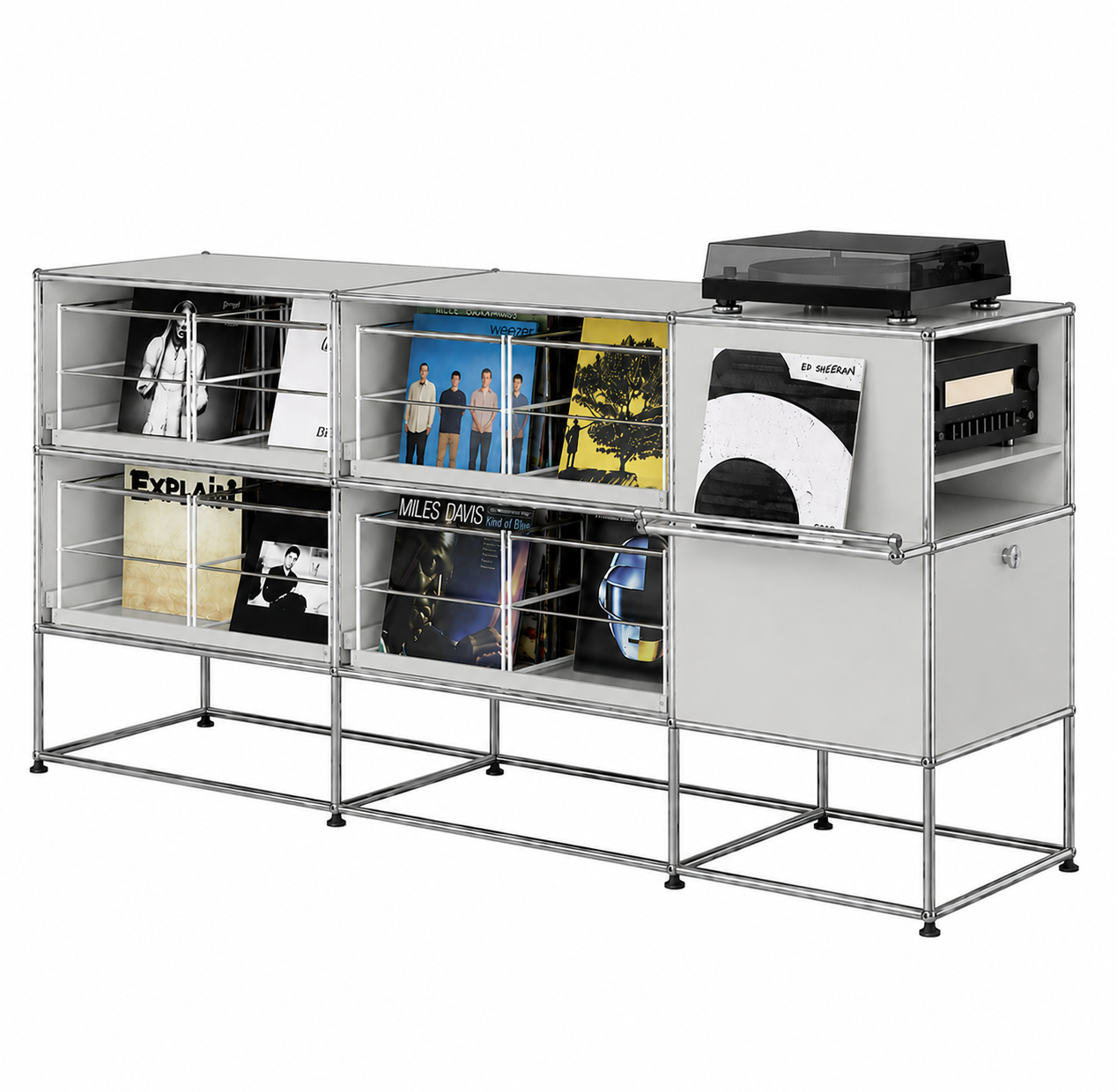 USM Haller M62 media vinyl kast licht grijs