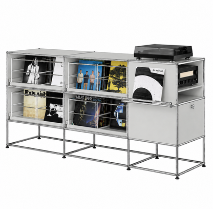 USM Haller M62 media vinyl kast licht grijs