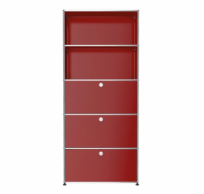 USM Haller R2 kast met werkplek rood
