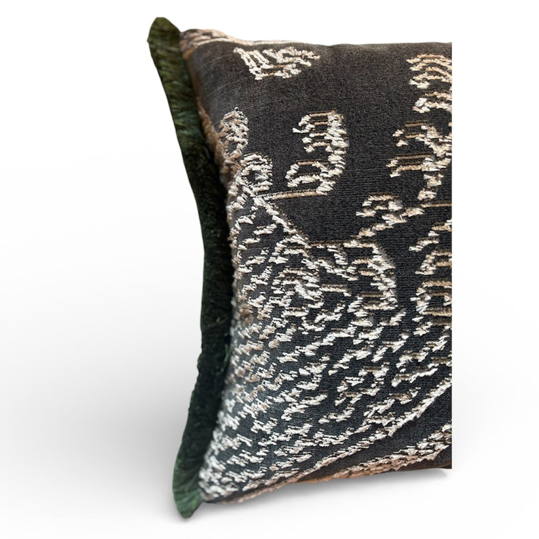 Dedar kussen Tiger Mountain Petrified wood met franje 