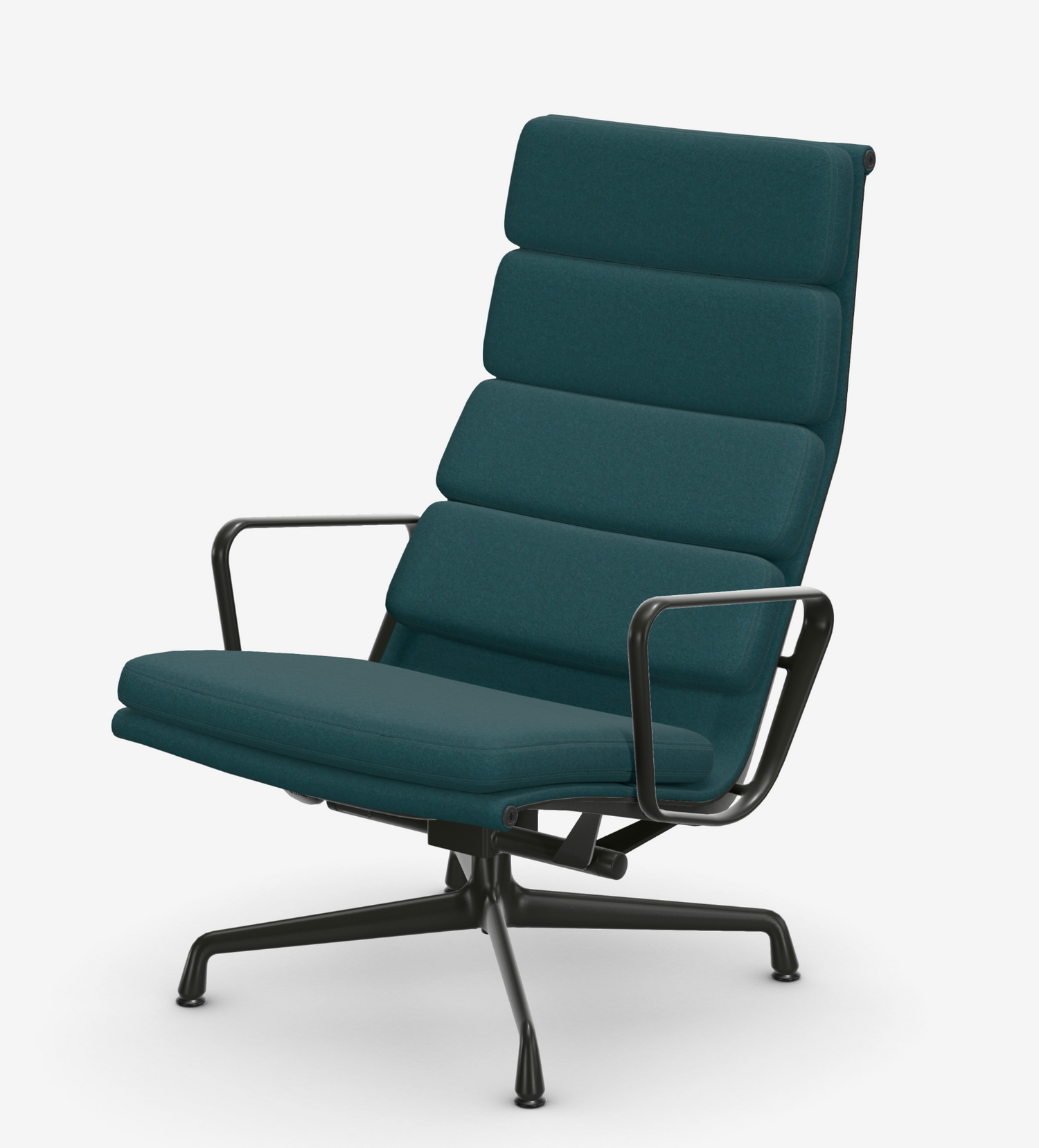 Vitra Soft Pad Lounge Chair EA 222 in petrol