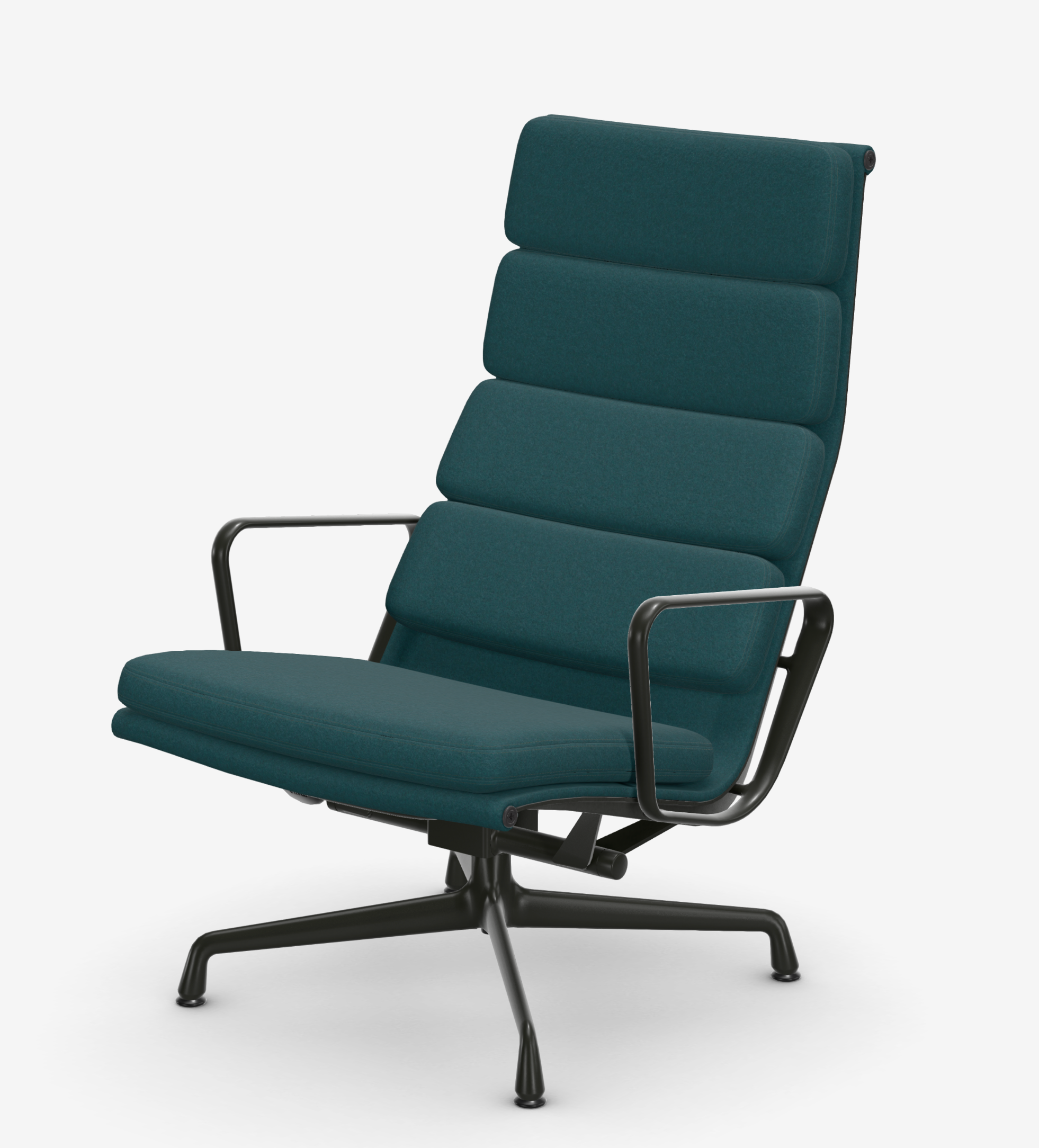 Vitra Soft Pad Lounge Chair EA 222 in petrol