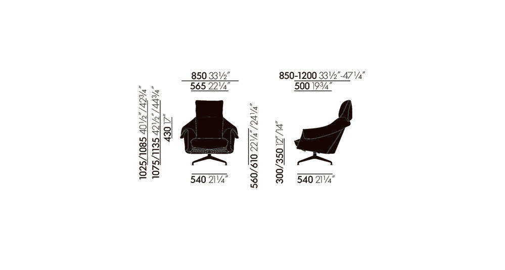 Vitra Bascule Highback lounge chair