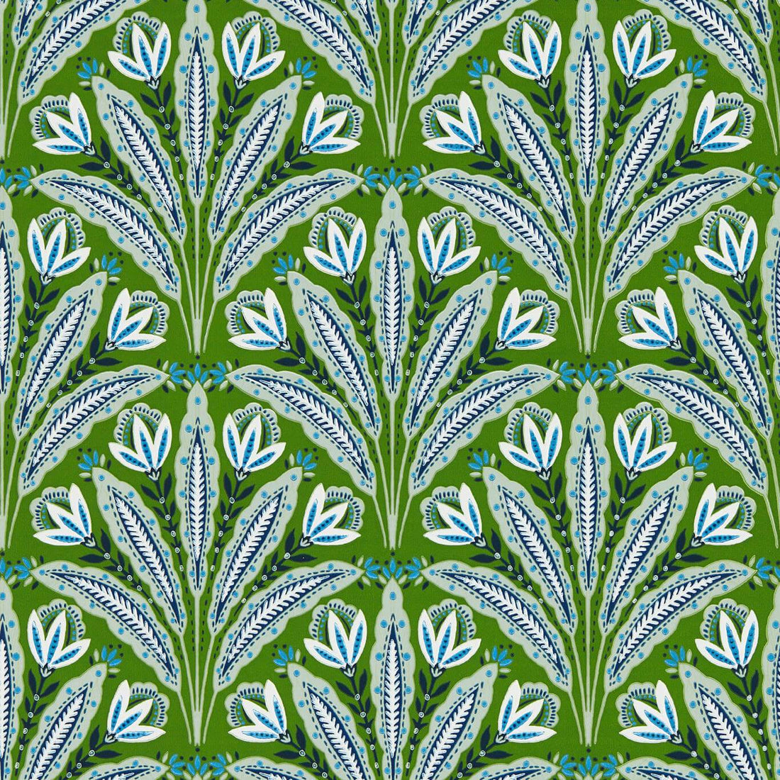 Clarke & Clarke behang Attingham Cobalt/Green W0193/01