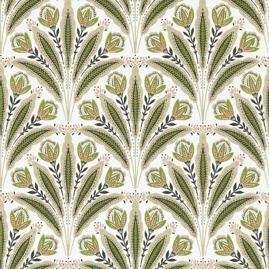Clarke & Clarke behang Attingham Sage/Blush W0193/04