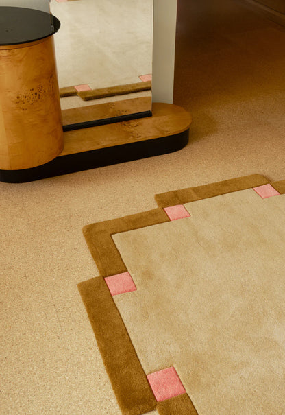 Layered Teklan Fregio Butter Blossom wool vloerkleed