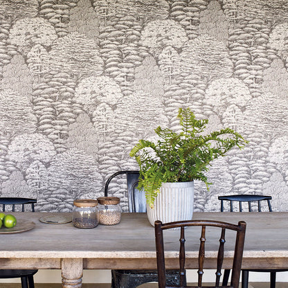 Sanderson Woodland Toile Ivory Charcoal 215716