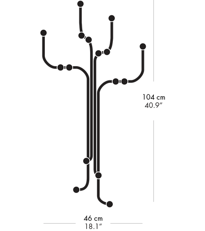 Fritz Hansen Coat tree kapstok maten 