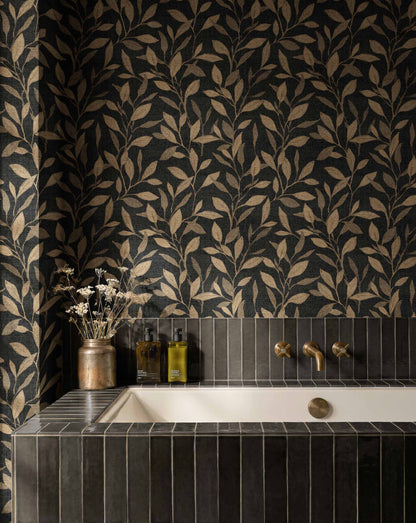 Coordonné behang Bagru Onyx D00448