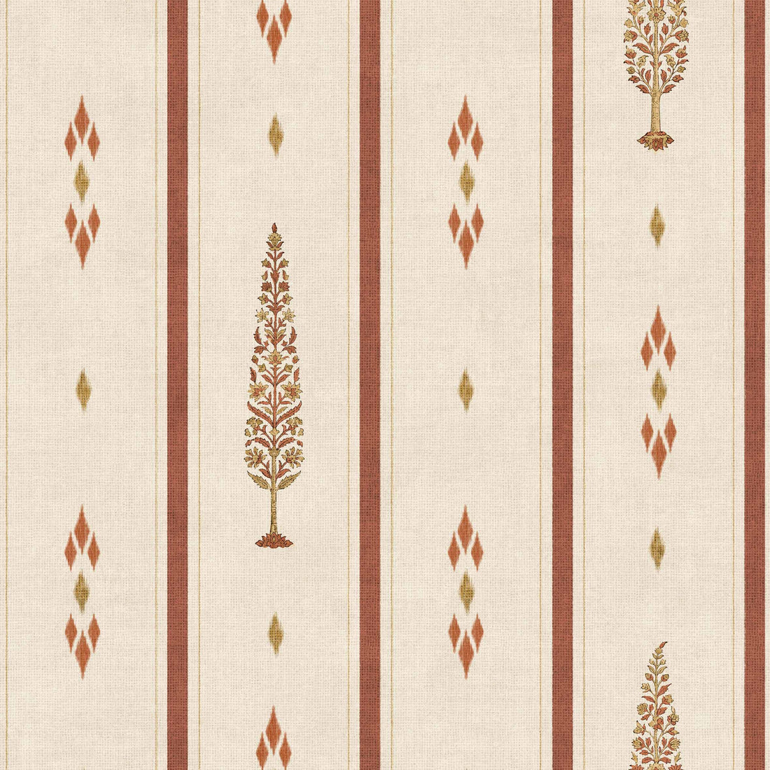 Coordonné behang Boteh Vermillion D00427