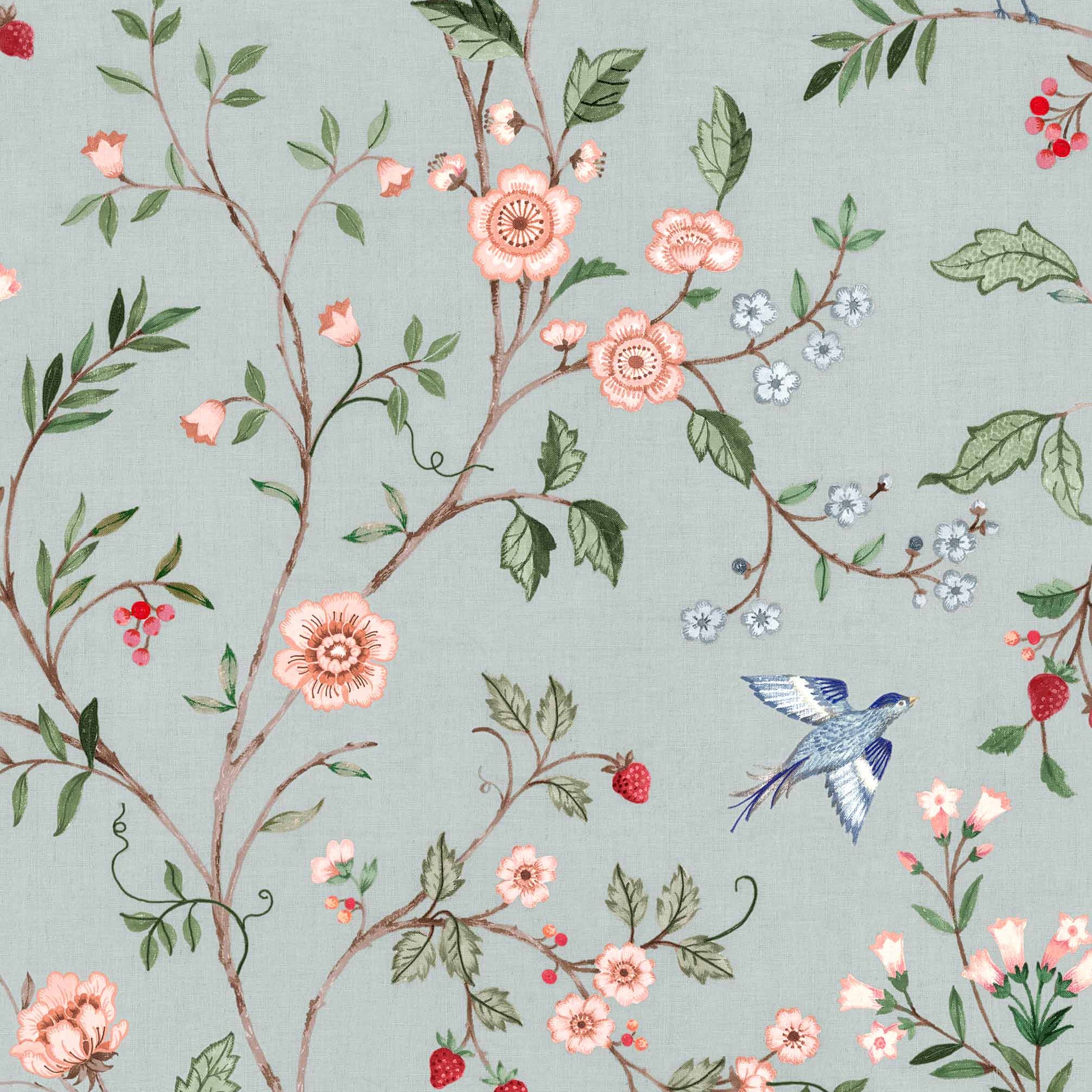 Coordonné behang Bucolic Indigo D00305