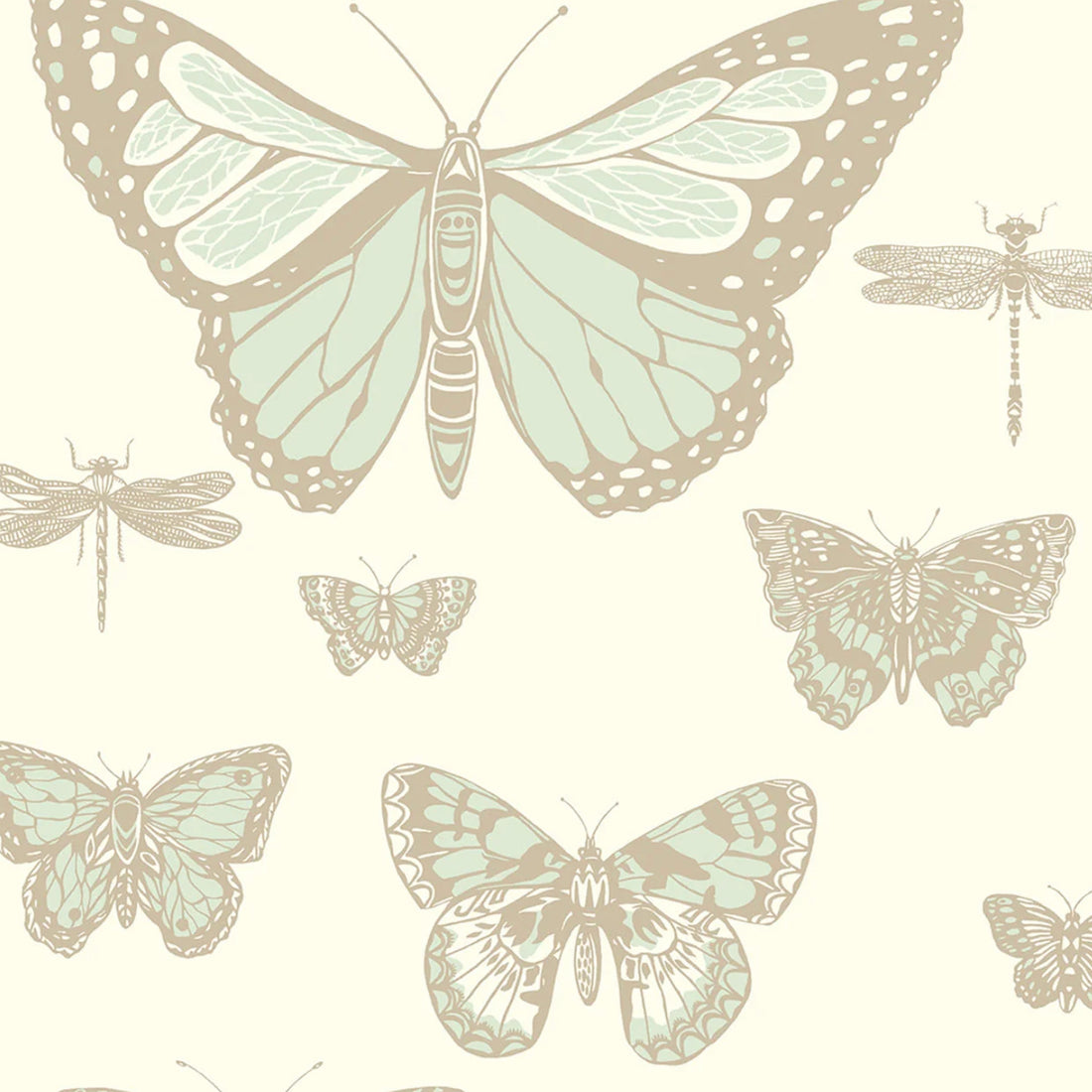 Cole and Son behang Butterflies & Dragonflies duck egg 103/15065