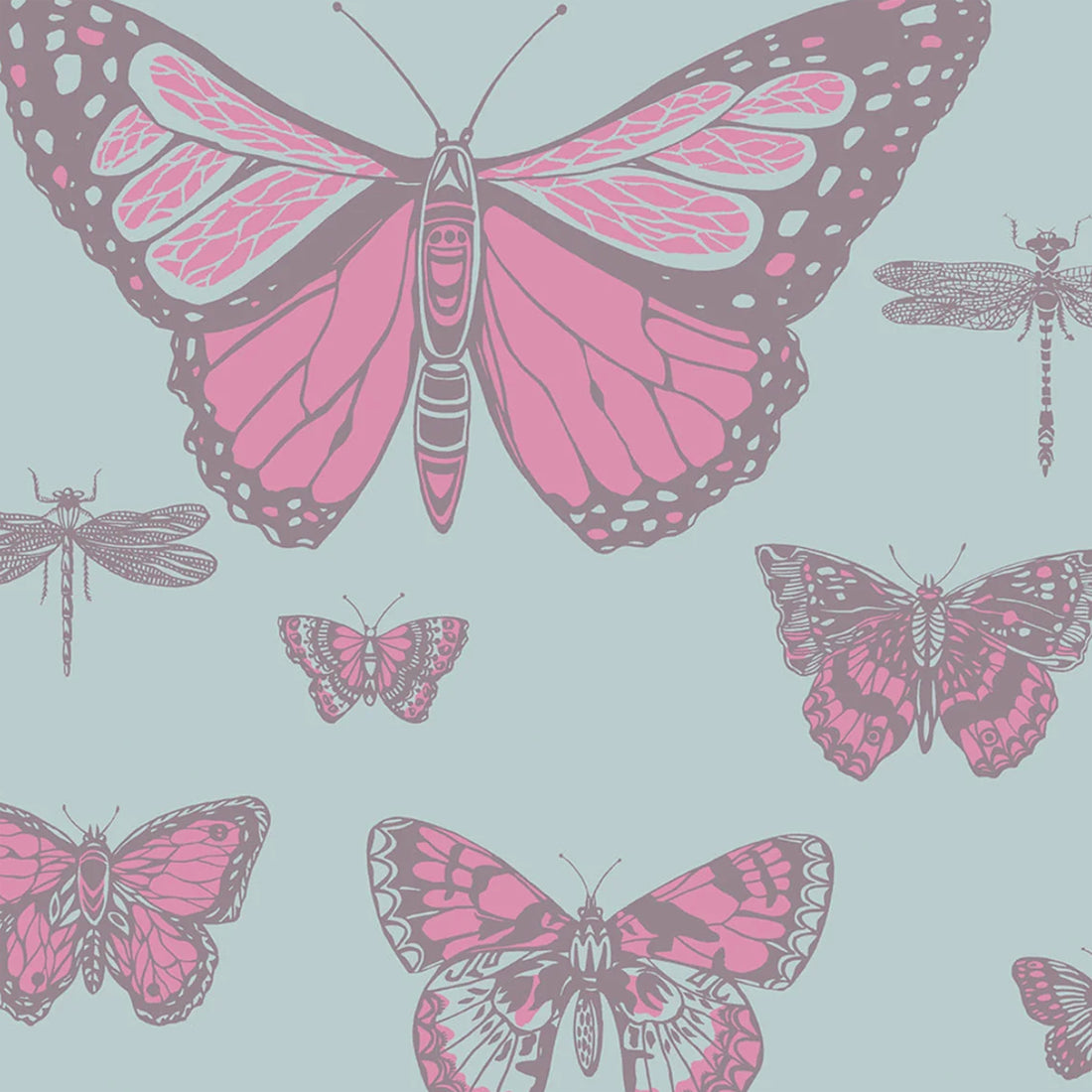 Cole and Son behang Butterflies & Dragonflies Fuchsia 103/15062