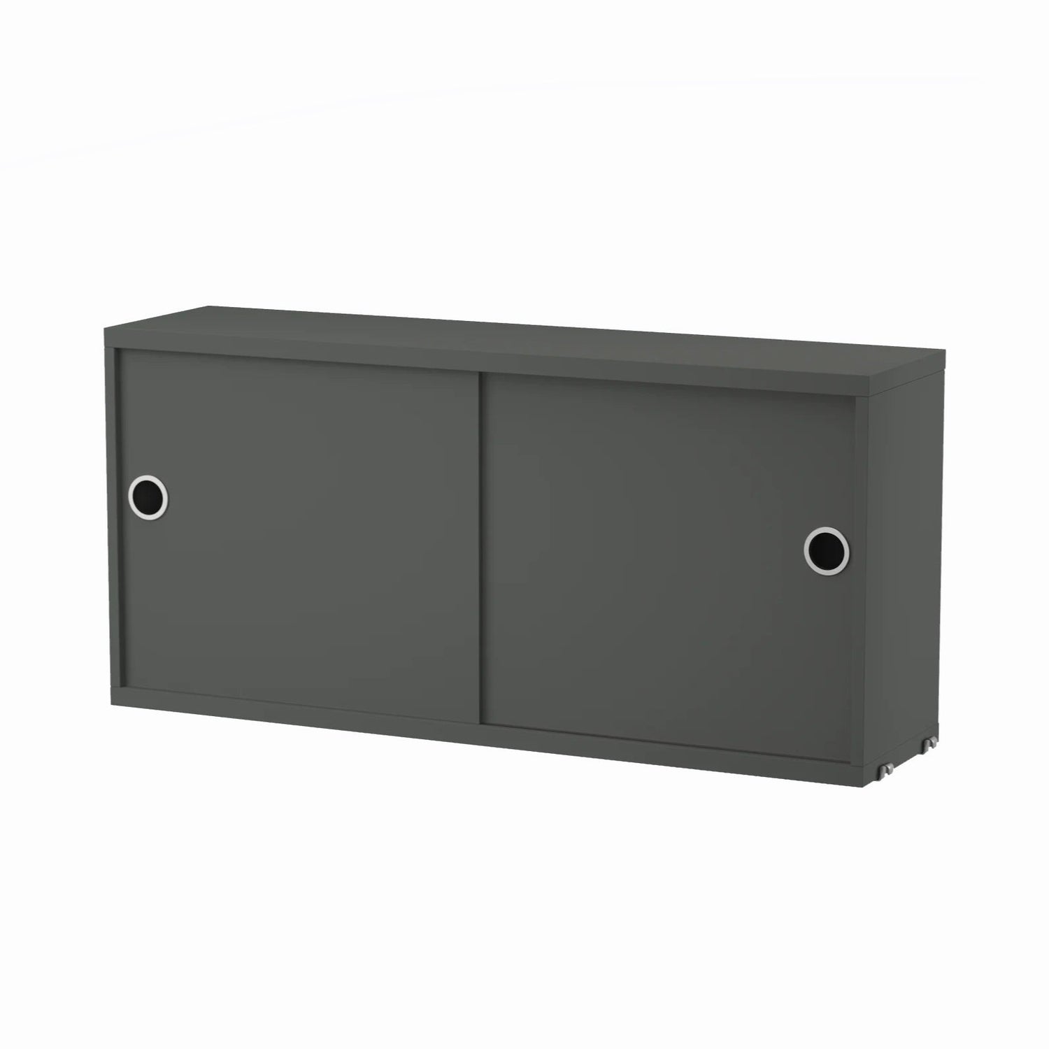 Cabinet with Sliding Doors w78 x d20 x h37 cm Dark grey string furniture