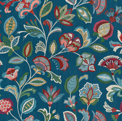 Coordonné behang Chintz Indigo D00401