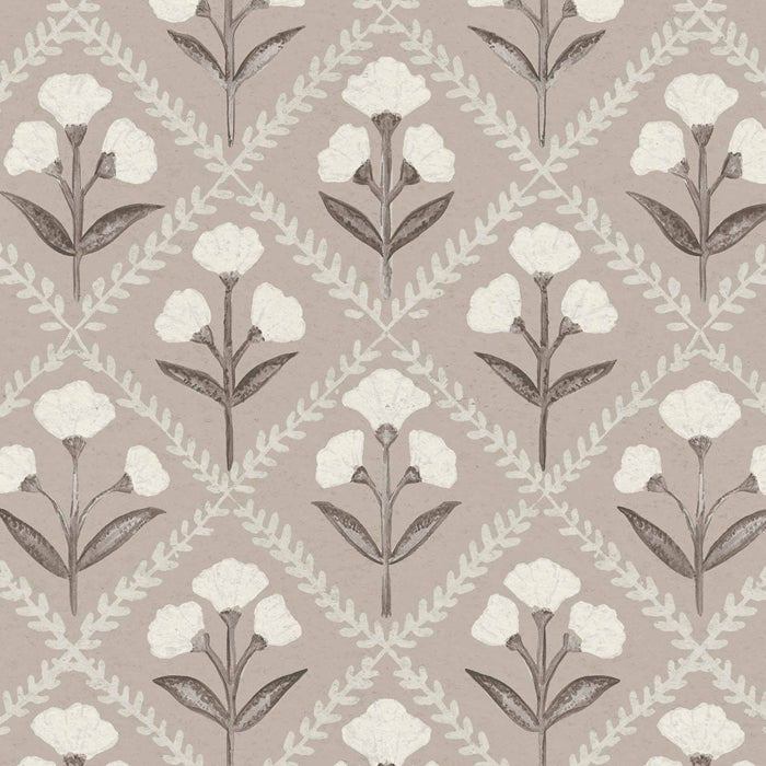 Coordonné behang Poppy Taupe B00322