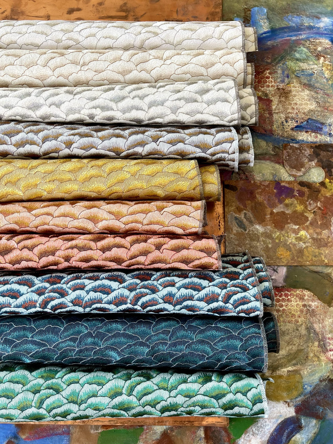 Karin Sajo stof Corolles KS 215 - Doux Cuivré