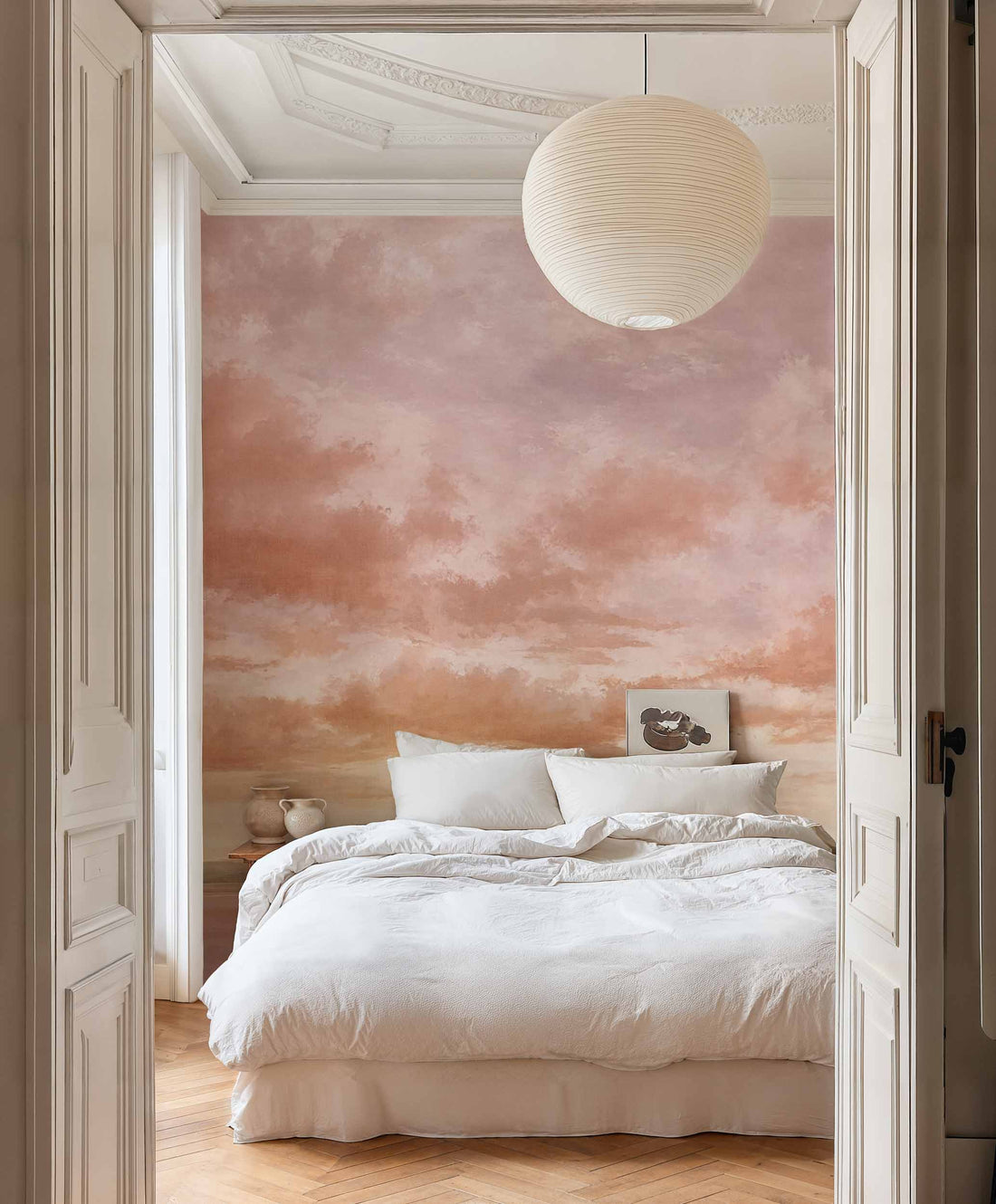 Coordonné Behang Cumulus Clouds Peach D00159